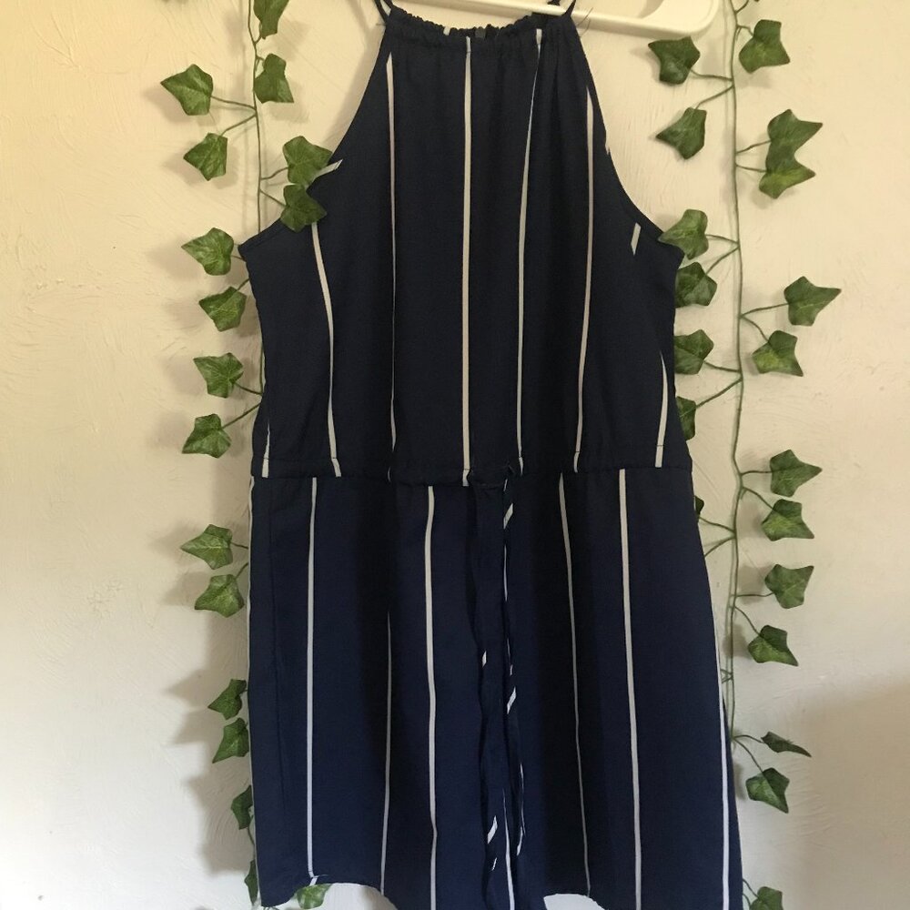 Yoins Navy, White Stripped Romper